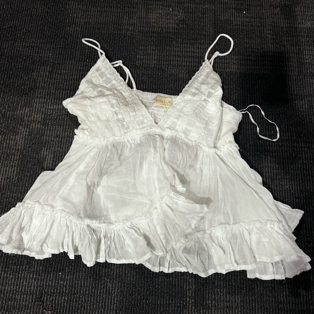 Rebellion Ivory Smocked Blouse